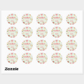 Schattigee Kleine Lieverd op de Weg Baby shower Ronde Sticker (Vel)