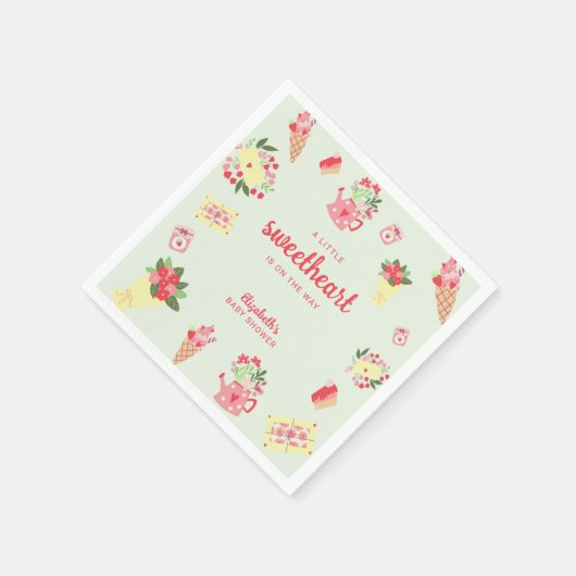 Schattigee Kleine Lieverd op de Weg Baby shower Servet (Hoek)