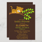 Schattigee kleine luipaard Baby shower uitnodiging (Voorkant / Achterkant)