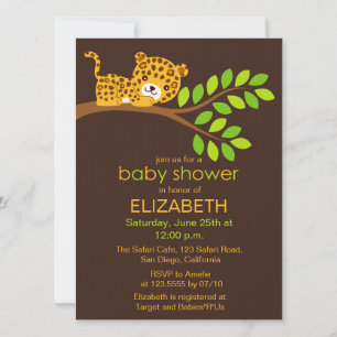Schattigee kleine luipaard Baby shower uitnodiging