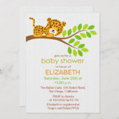 Schattigee kleine luipaard Baby shower uitnodiging (Voorkant / Achterkant)