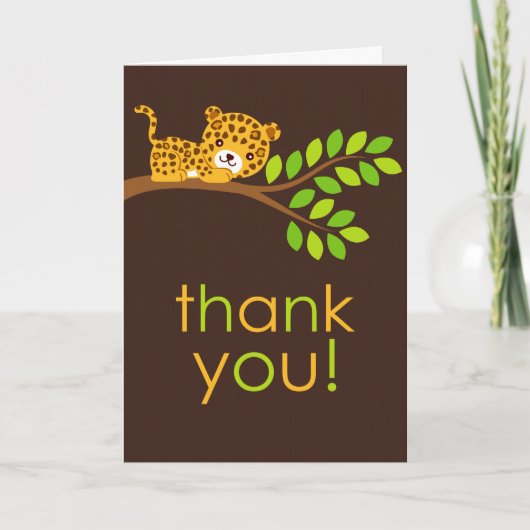 Schattigee kleine luipaard dank u kaart (Voorkant)