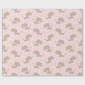 Schattigee kleine luipaarden en voetafdrukken lich cadeaupapier (Vlak)