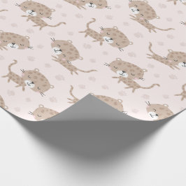 Schattigee Kleine Luipaarden genderneutraal zandcr Cadeaupapier