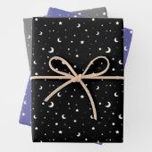 Schattigee kleine manen en sterren inpakpapier vel (In situ)