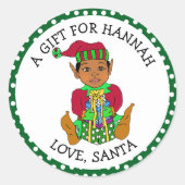 Schattigee kleine mannelijke elf van en naar cadea ronde sticker (Voorkant)