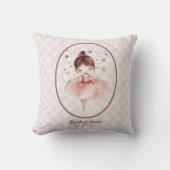 Schattigee kleine meisje ballerina kinderkamer kussen (Voorkant)