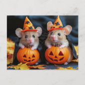 Schattigee kleine Mice Halloween Pumpkins Briefkaart (Voorkant)