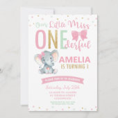 Schattigee kleine Miss ONEderful 1st Verjaardag ol Kaart (Voorkant)