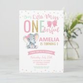 Schattigee kleine Miss ONEderful 1st Verjaardag ol Kaart (Staand voorkant)