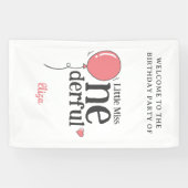 Schattigee kleine Miss Onederful Party Welkom Spandoek (Horizontaal)