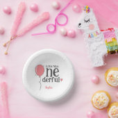 Schattigee kleine Miss Onederful roze ballon Papieren Kommen (Feest)