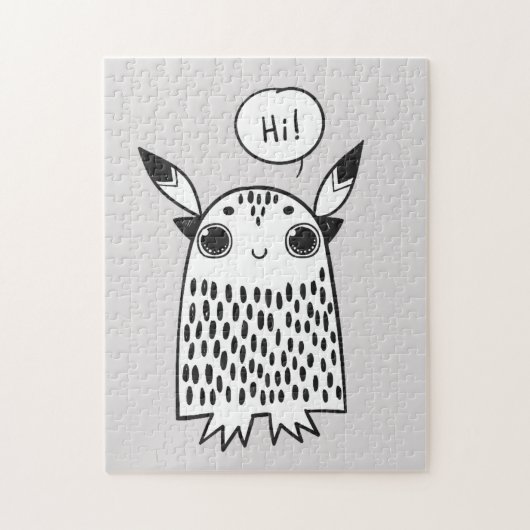 Schattigee kleine monster cartoon legpuzzel (Verticaal)