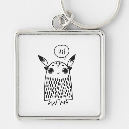 Schattigee kleine monster cartoon sleutelhanger (Voorkant)