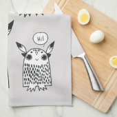 Schattigee kleine monster cartoon theedoek (Quarter Fold)