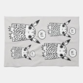 Schattigee kleine monster cartoon theedoek (Horizontaal)