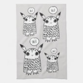 Schattigee kleine monster cartoon theedoek (Verticaal)