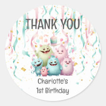 Schattigee kleine monsters 1e verjaardag. Dank je