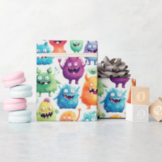 Schattigee kleine Monsters 3 - Cadeaupapier