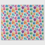 Schattigee kleine Monsters 3 - Cadeaupapier (Vlak)