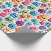 Schattigee kleine Monsters 3 - Cadeaupapier (Hoek)