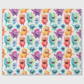 Schattigee kleine Monsters 4 - Cadeaupapier (Vlak)