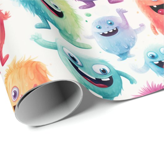 Schattigee kleine Monsters 4 - Cadeaupapier (Rol Hoek)