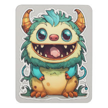 Schattigee kleine monsters Cartoon Sticker Illustr
