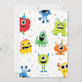 Schattigee kleine monsters jongen 1e verjaardag kl kaart (Achterkant)