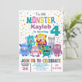 Schattigee kleine monsters kleurrijke kinderen ver kaart (Staand voorkant)