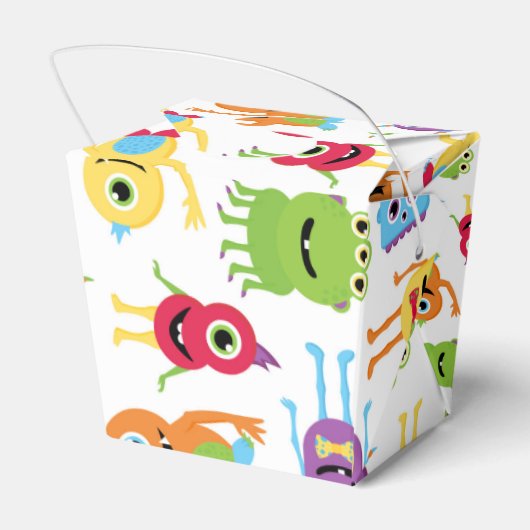 Schattigee Kleine Monsters Party Pattern Favor Box Bedankdoosjes (Achterkant)