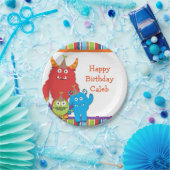 Schattigee kleine monsters verjaardagsfeest Borden Papieren Bordje (Feest)