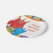 Schattigee kleine monsters verjaardagsfeest Borden Papieren Bordje (Gekanteld)