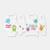 Schattigee kleine monsters verjaardagsfeestje dank bedankdoosjes (Uitgevouwen)