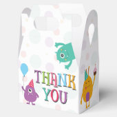 Schattigee kleine monsters verjaardagsfeestje dank bedankdoosjes (Geopend)