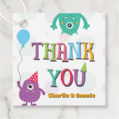 Schattigee kleine monsters verjaardagsfeestje dank bedankjes labels (Voorkant)