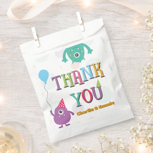 Schattigee kleine monsters verjaardagsfeestje dank bedankzakje (Geknipt)