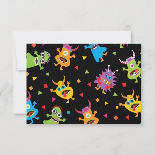 Schattigee kleine monsterverjaardag bedankt kaart (Achterkant)