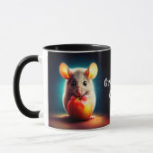 Schattigee kleine muis met glanzende Apple Kitchen Mok (Links)