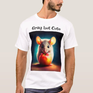 Schattigee kleine muis met glanzende Apple Kitchen T-shirt