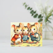 Schattigee kleine muizenvrienden briefkaart (Staand voorkant)