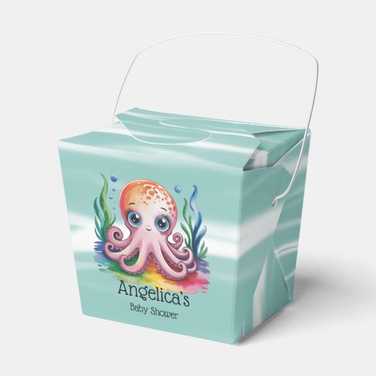Schattigee kleine octopus onder het Zee Bedankdoosjes (Voorkant Zijde)