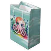 Schattigee kleine octopus onder het Zee Medium Cadeauzakje (Achterkant Gekanteld)