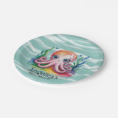 Schattigee kleine octopus onder het Zee Papieren Bordje (Gekanteld)