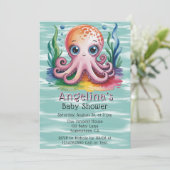 Schattigee kleine octopus onder het Zeeen Baby sho Kaart (Staand voorkant)
