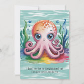 Schattigee kleine octopus onder het Zeeen Baby sho Kaart (Achterkant)