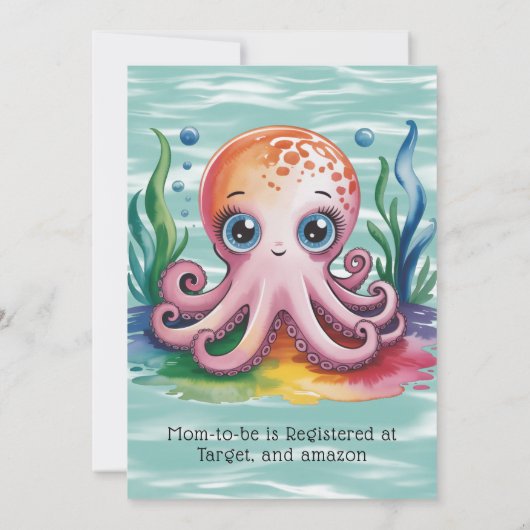 Schattigee kleine octopus onder het Zeeen Baby sho Kaart (Achterkant)