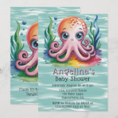 Schattigee kleine octopus onder het Zeeen Baby sho Kaart (Voorkant / Achterkant)