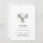 Schattigee kleine olifant 1e verjaardag kaart (Voorkant)