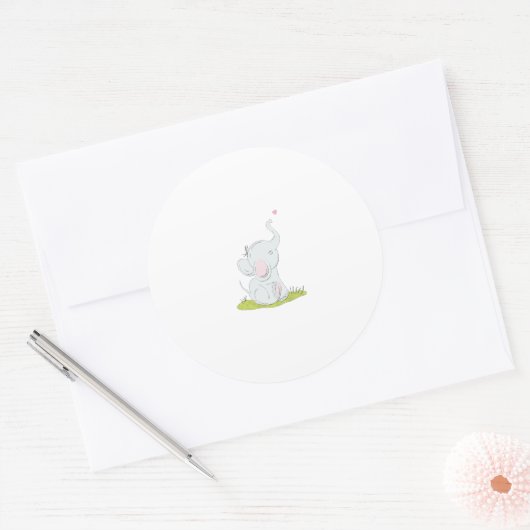 Schattigee kleine olifant Sticker (Envelop)